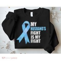 Light Blue Ribbon Supporter Wife Prostate Cancer Awareness Sweatshirt thumb 2