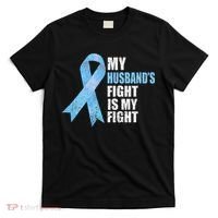 Light Blue Ribbon Supporter Wife Prostate Cancer Awareness T-Shirt thumb 0