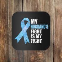 Light Blue Ribbon Supporter Wife Prostate Cancer Awareness Coaster thumb 0