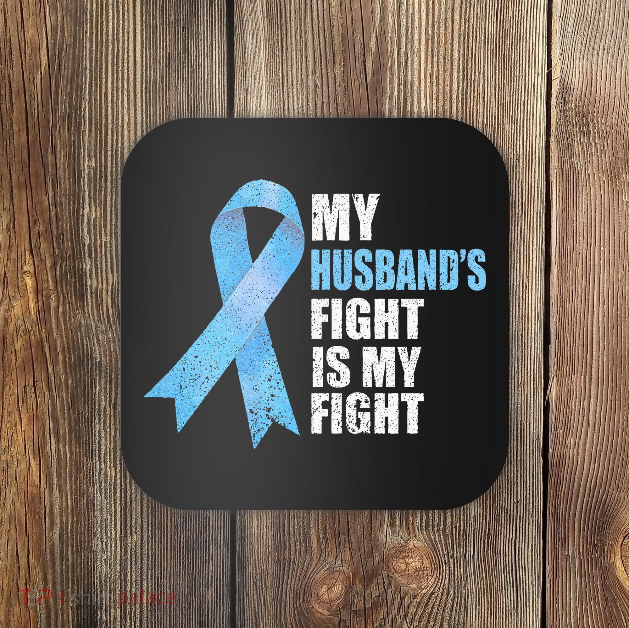 Light Blue Ribbon Supporter Wife Prostate Cancer Awareness Coaster