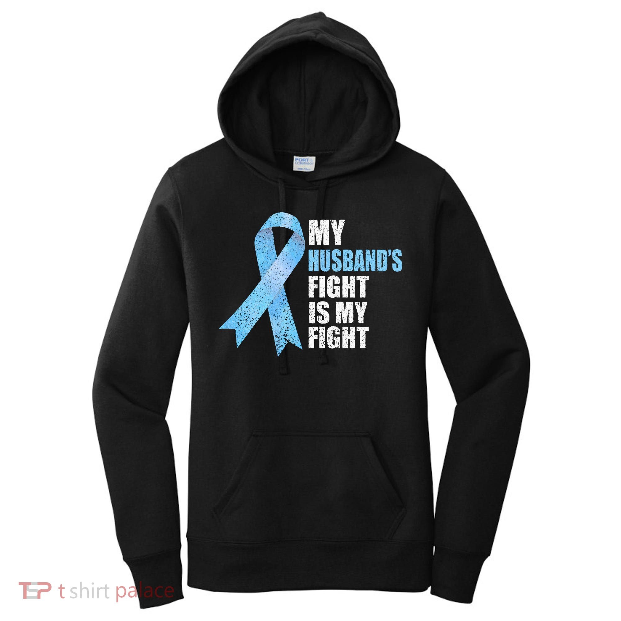 Light Blue Ribbon Supporter Wife Prostate Cancer Awareness Women's Hoodie