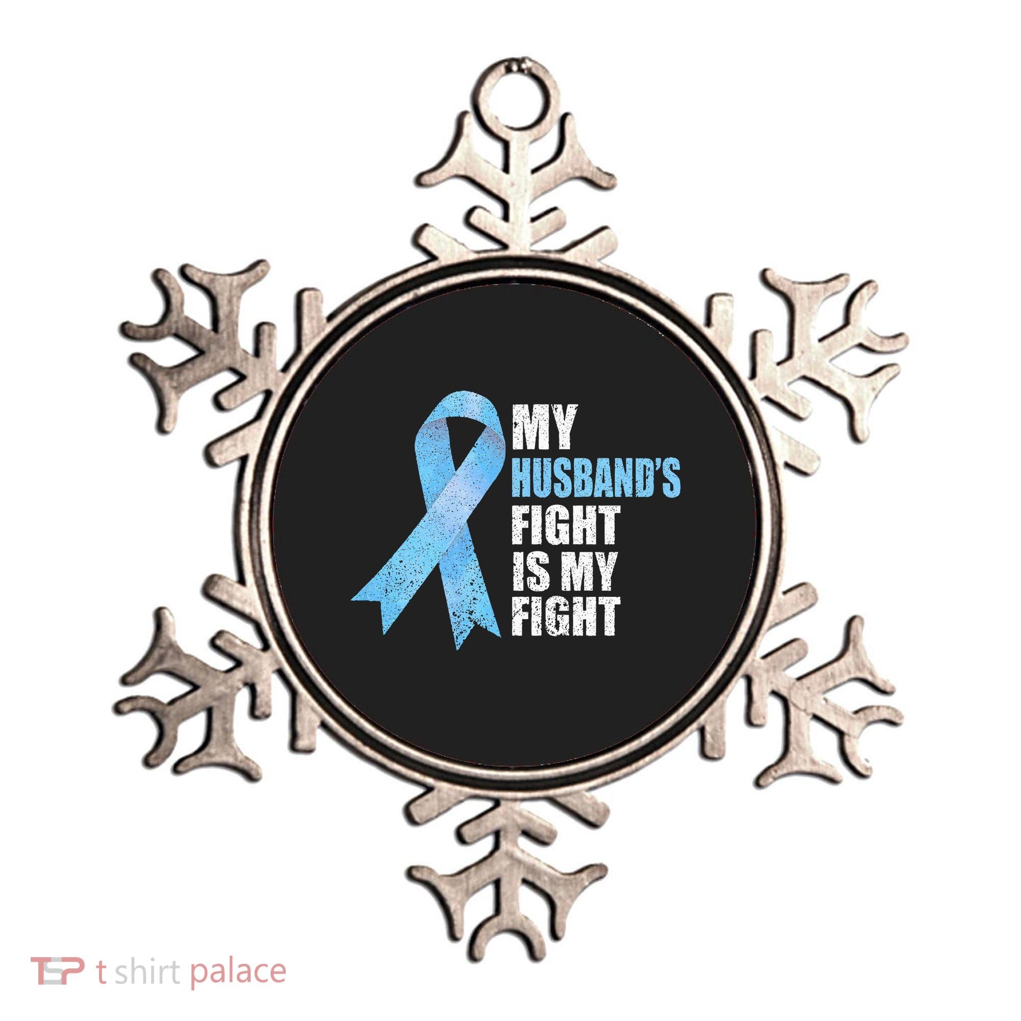 Light Blue Ribbon Supporter Wife Prostate Cancer Awareness Ornament