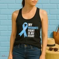 Light Blue Ribbon Supporter Wife Prostate Cancer Awareness Women's Tank Top thumb 2