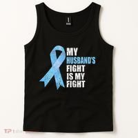 Light Blue Ribbon Supporter Wife Prostate Cancer Awareness Tank Top thumb 2