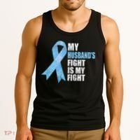 Light Blue Ribbon Supporter Wife Prostate Cancer Awareness Tank Top thumb 3
