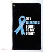 Light Blue Ribbon Supporter Wife Prostate Cancer Awareness Golf Towel thumb 0