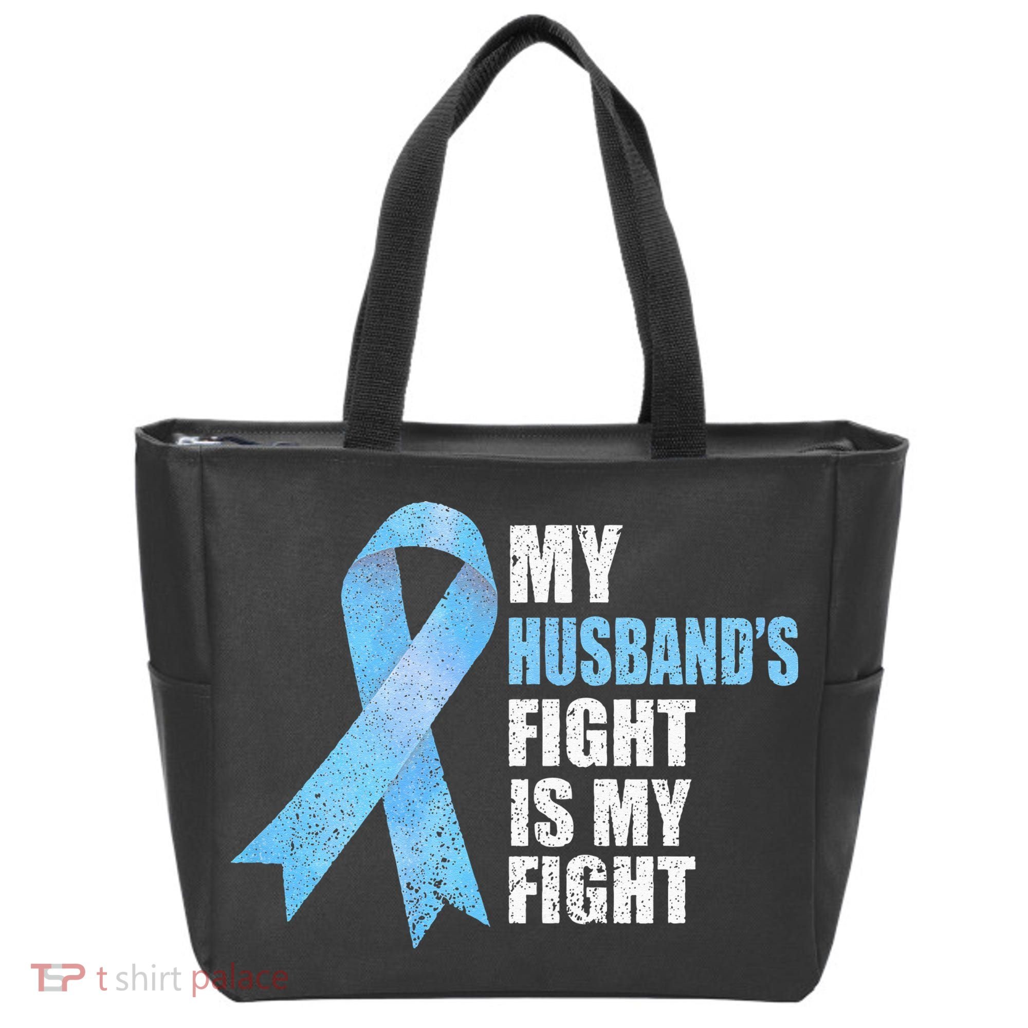 Light Blue Ribbon Supporter Wife Prostate Cancer Awareness Tote Bag
