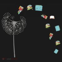 Library Books Reading Lover Gift Dandelion Book Reading Gift Backpack thumb 2