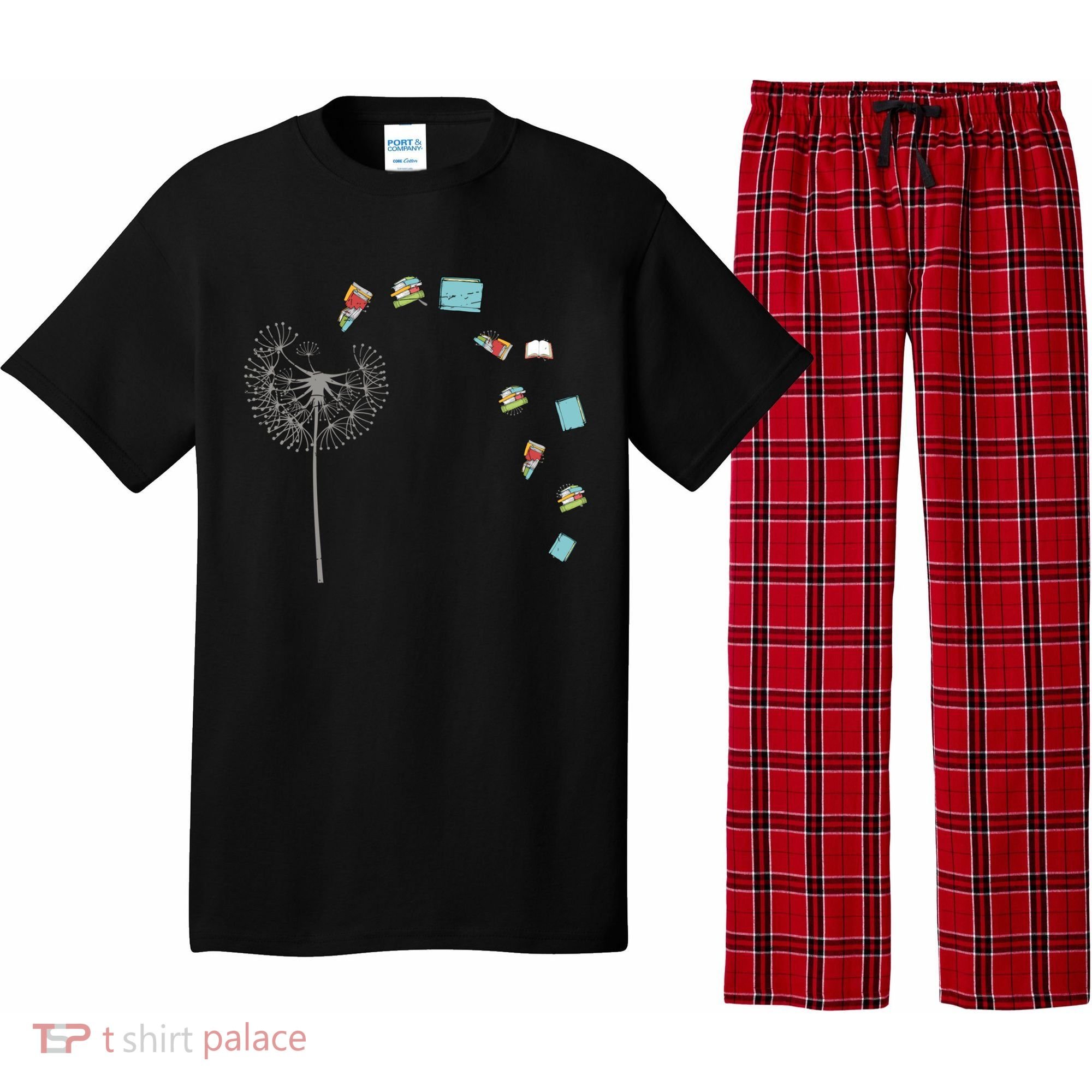 Library Books Reading Lover Gift Dandelion Book Reading Gift Pajama Set