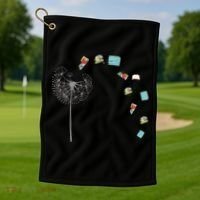 Library Books Reading Lover Gift Dandelion Book Reading Gift Golf Towel thumb 1