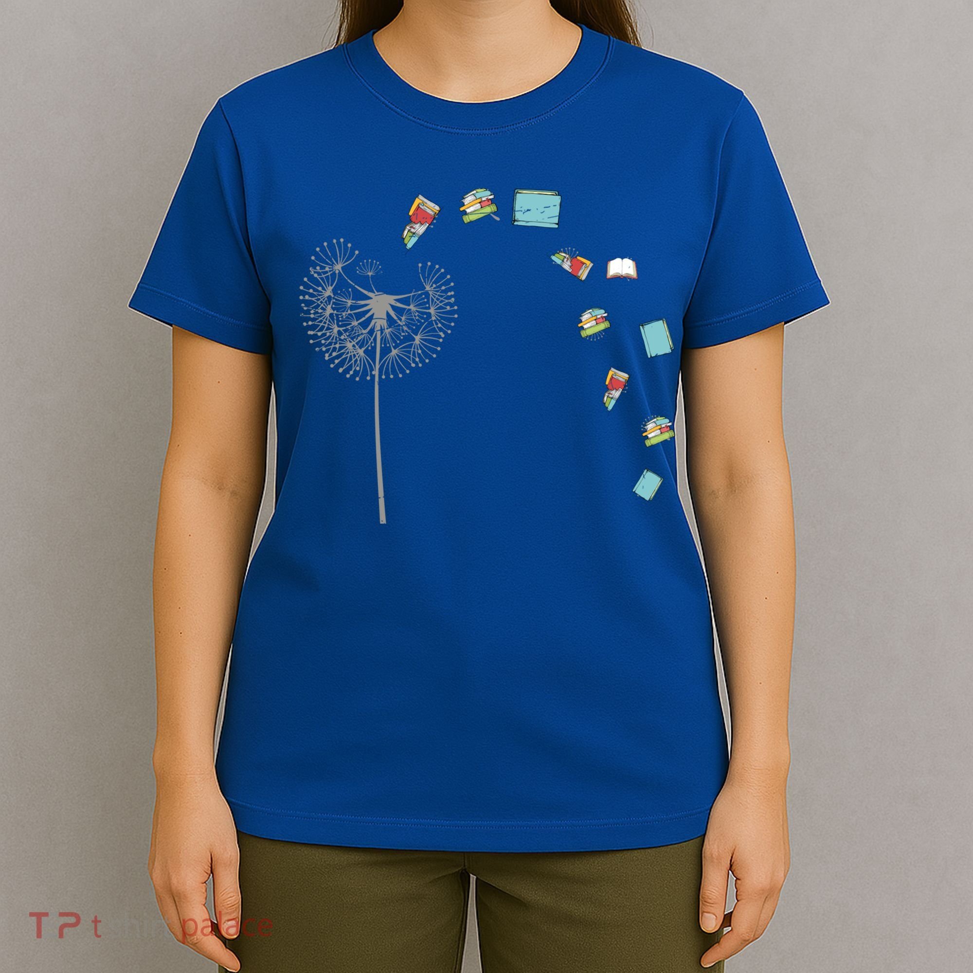 Library Books Reading Lover Gift Dandelion Book Reading Gift T-Shirt