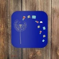 Library Books Reading Lover Gift Dandelion Book Reading Gift Coaster thumb 0