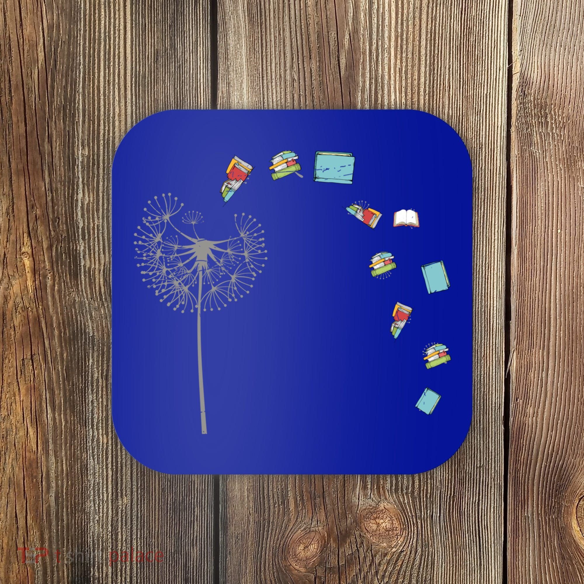 Library Books Reading Lover Gift Dandelion Book Reading Gift Coaster