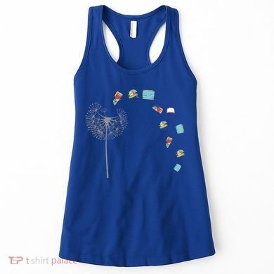 Library Books Reading Lover Gift Dandelion Book Reading Gift Women's Tank Top