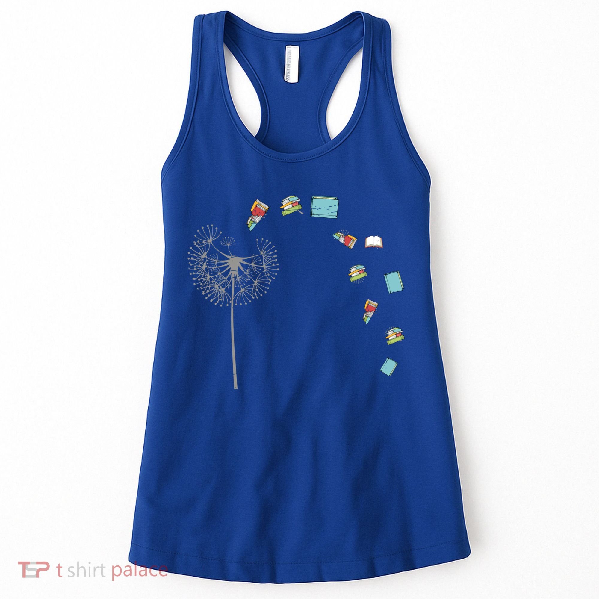 Library Books Reading Lover Gift Dandelion Book Reading Gift Women's Tank Top