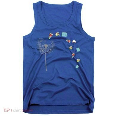 Library Books Reading Lover Gift Dandelion Book Reading Gift Tank Top