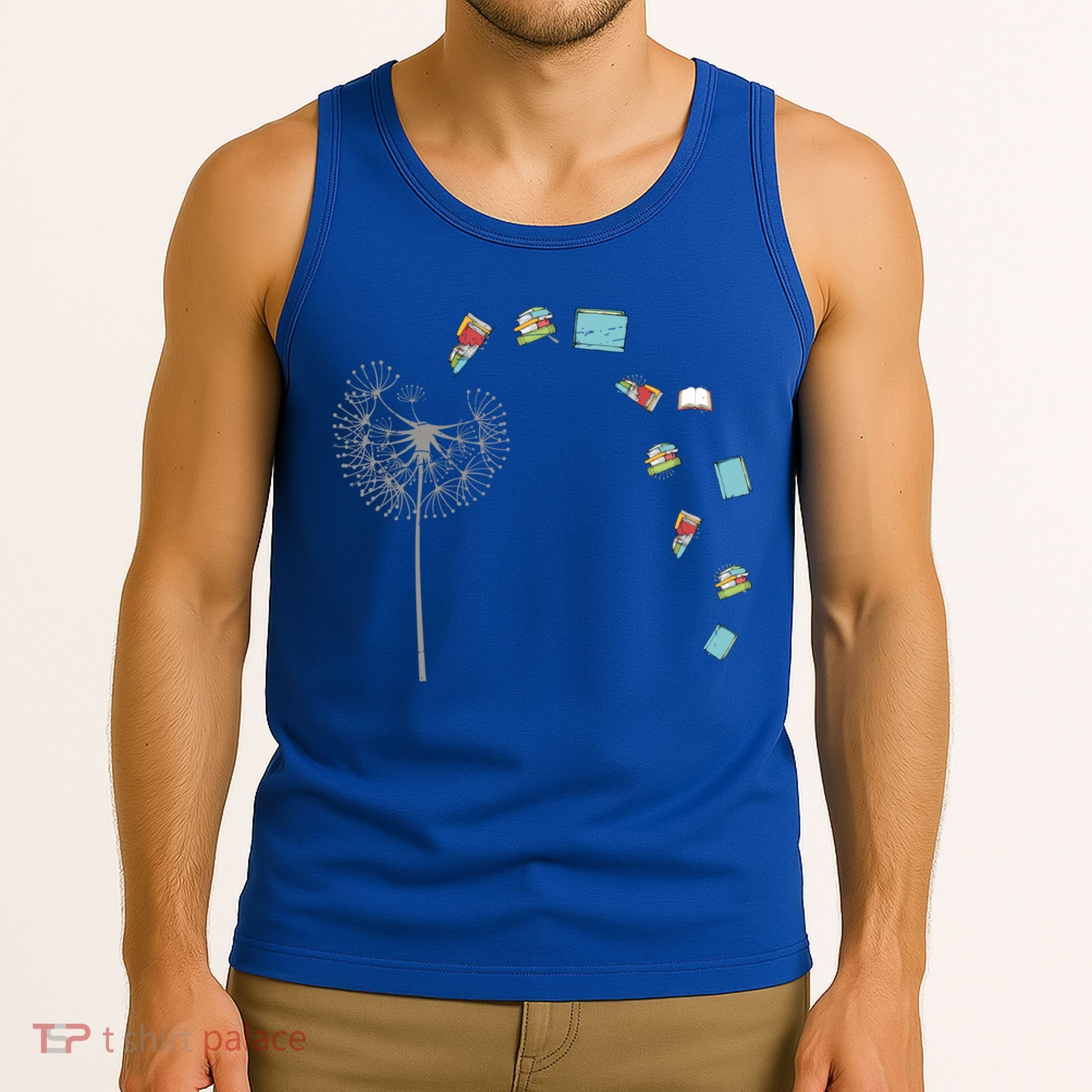 Library Books Reading Lover Gift Dandelion Book Reading Gift Tank Top