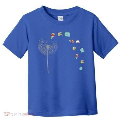 Library Books Reading Lover Gift Dandelion Book Reading Gift Toddler T-Shirt