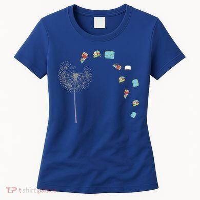 Library Books Reading Lover Gift Dandelion Book Reading Gift Women's T-Shirt
