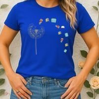 Library Books Reading Lover Gift Dandelion Book Reading Gift Women's T-Shirt thumb 2