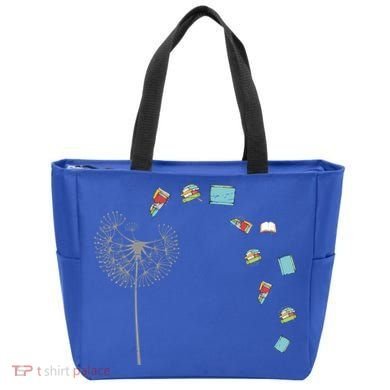 Library Books Reading Lover Gift Dandelion Book Reading Gift Tote Bag