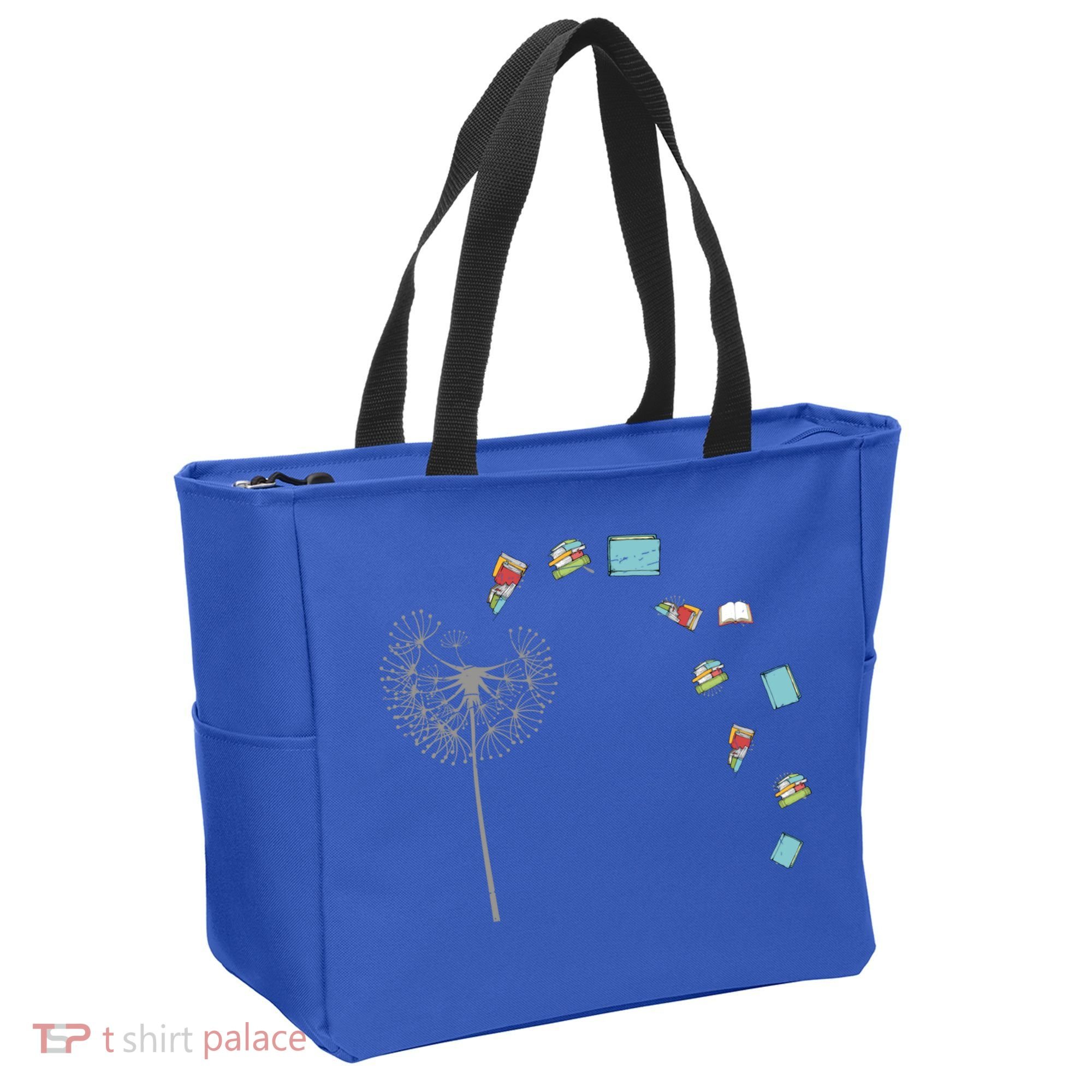 Library Books Reading Lover Gift Dandelion Book Reading Gift Tote Bag