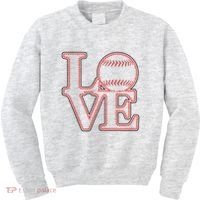 Love Baseball Stitch Letters Baseball Fan Kids Sweatshirt thumb 0