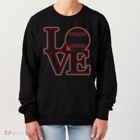 Love Baseball Stitch Letters Baseball Fan Women's Sweatshirt thumb 0