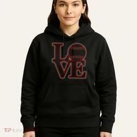 Love Baseball Stitch Letters Baseball Fan Hoodie thumb 5