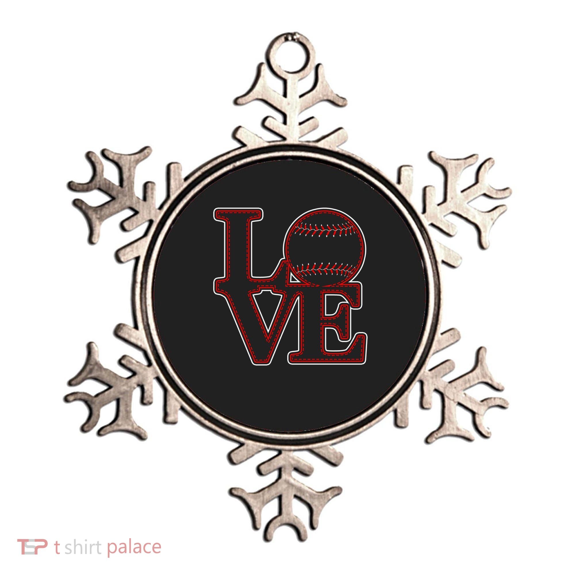 Love Baseball Stitch Letters Baseball Fan Ornament