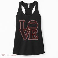 Love Baseball Stitch Letters Baseball Fan Women's Tank Top thumb 0