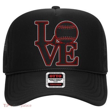 Love Baseball Stitch Letters Baseball Fan Hat