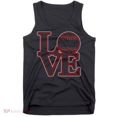 Love Baseball Stitch Letters Baseball Fan Tank Top