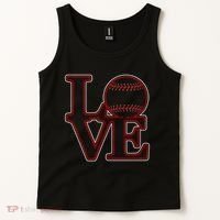 Love Baseball Stitch Letters Baseball Fan Tank Top thumb 2