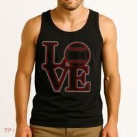 Love Baseball Stitch Letters Baseball Fan Tank Top thumb 3