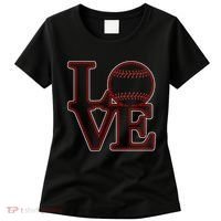 Love Baseball Stitch Letters Baseball Fan Women's T-Shirt thumb 0