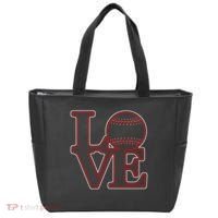 Love Baseball Stitch Letters Baseball Fan Tote Bag thumb 0