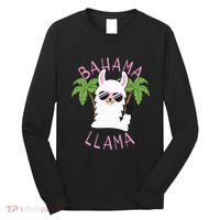 Llama Bahamas Souvenir Travel Vacation Bahamian Flag Nassau Long Sleeve Shirt thumb 0