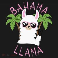 Llama Bahamas Souvenir Travel Vacation Bahamian Flag Nassau Long Sleeve Shirt thumb 2