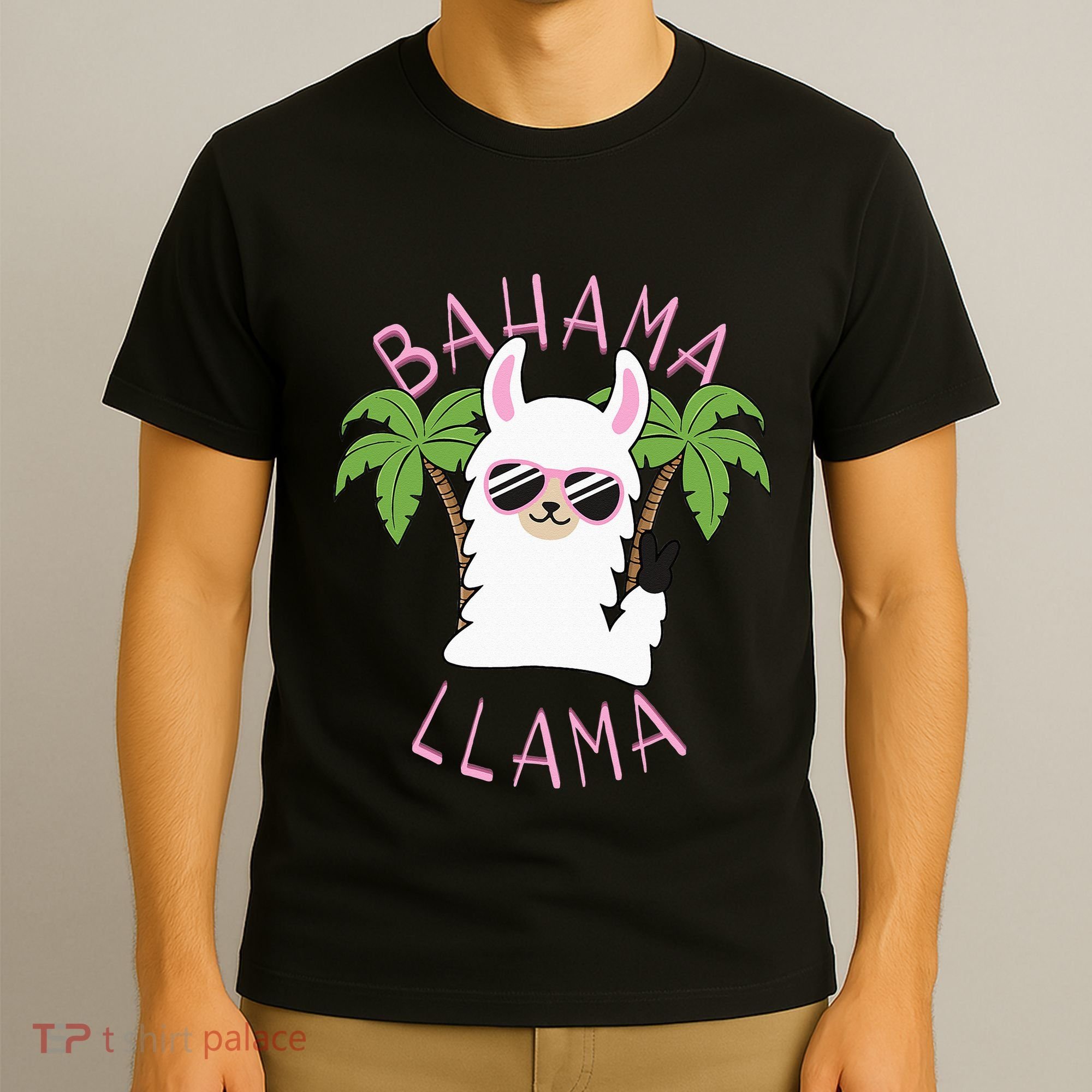 Llama Bahamas Souvenir Travel Vacation Bahamian Flag Nassau T-Shirt