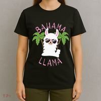 Llama Bahamas Souvenir Travel Vacation Bahamian Flag Nassau T-Shirt thumb 4