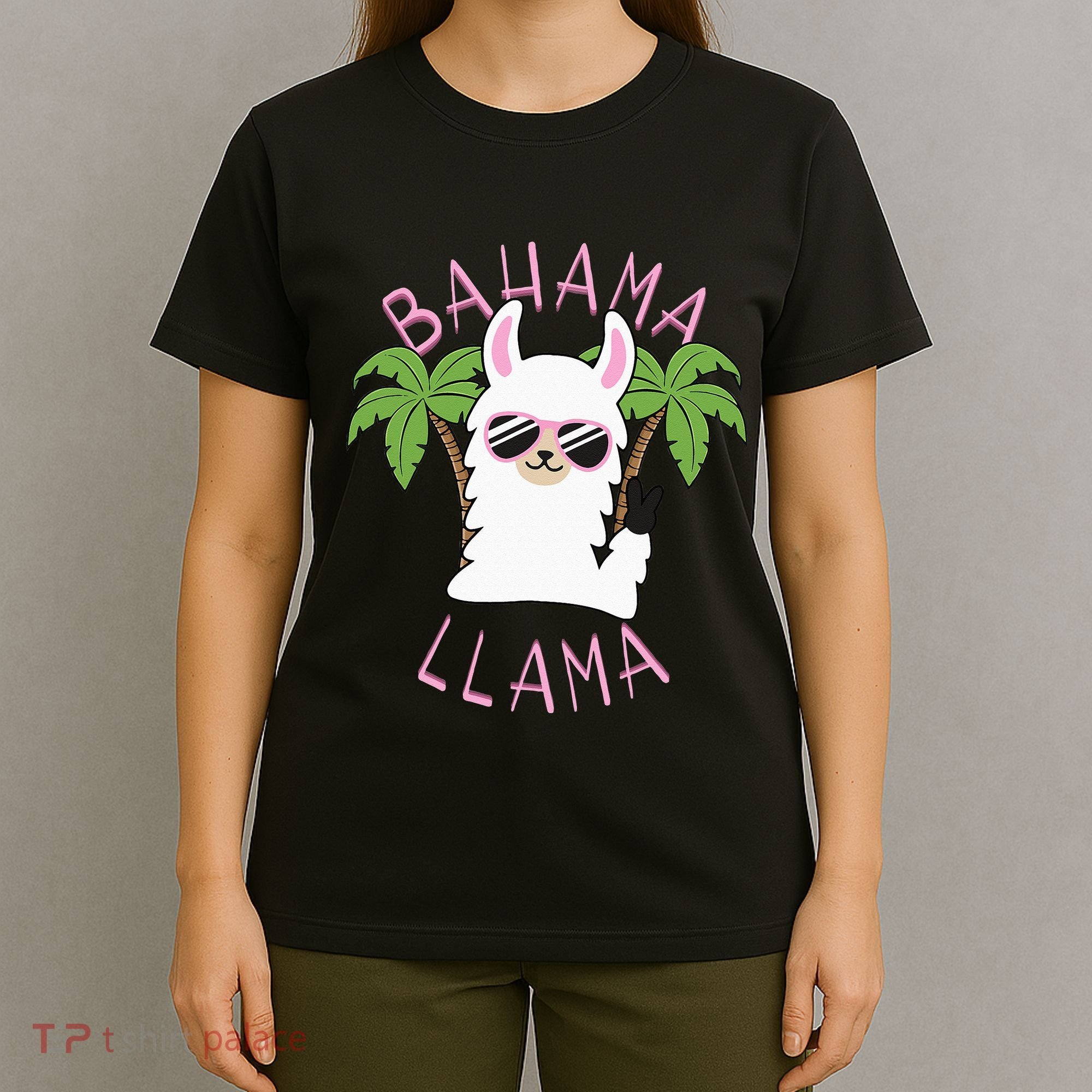 Llama Bahamas Souvenir Travel Vacation Bahamian Flag Nassau T-Shirt