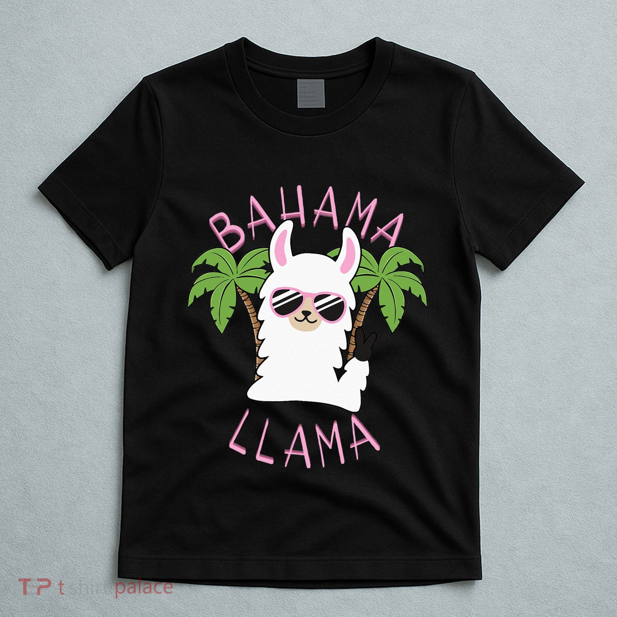 Llama Bahamas Souvenir Travel Vacation Bahamian Flag Nassau T-Shirt