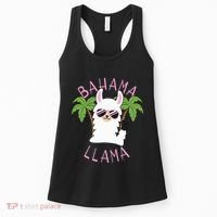 Llama Bahamas Souvenir Travel Vacation Bahamian Flag Nassau Women's Tank Top thumb 0