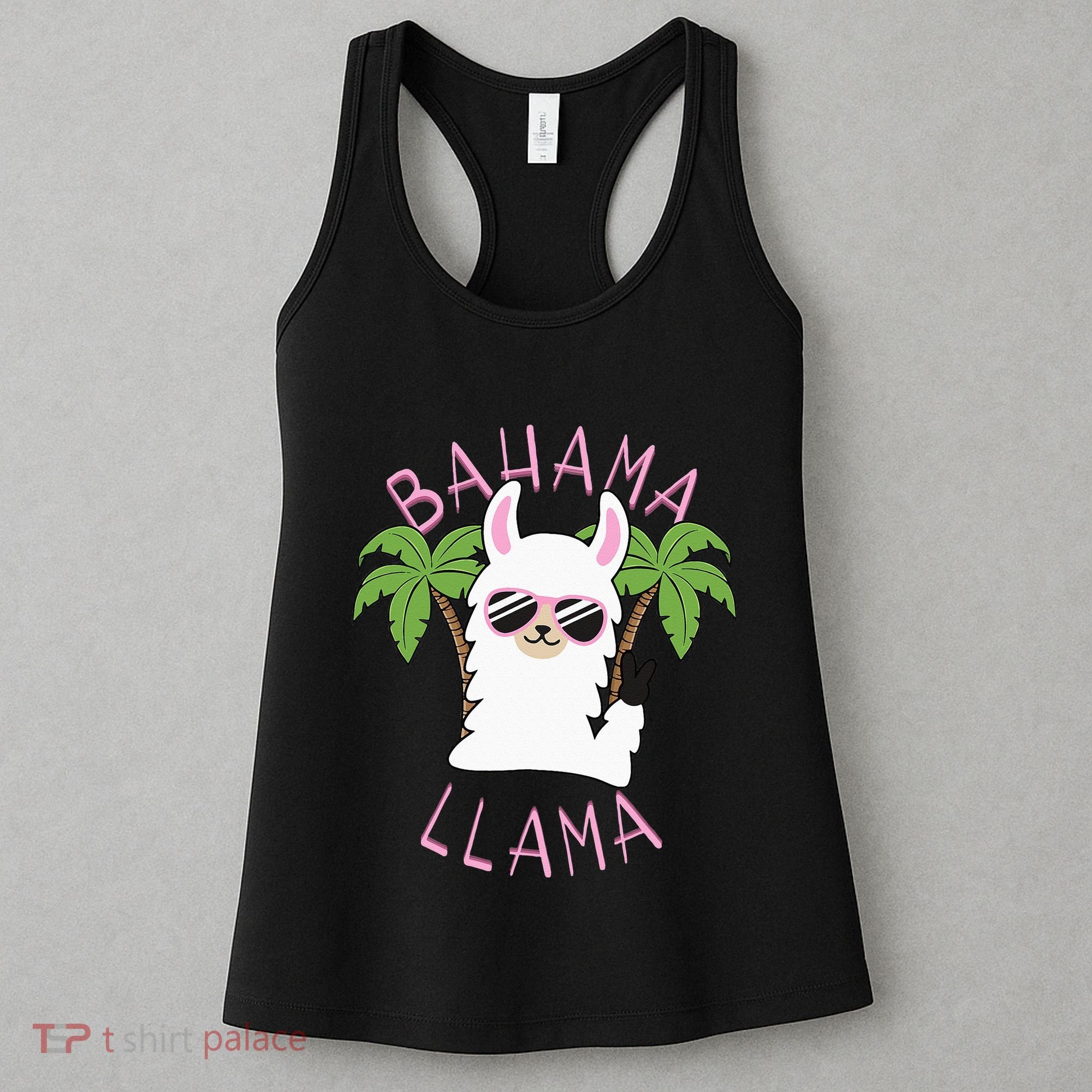 Llama Bahamas Souvenir Travel Vacation Bahamian Flag Nassau Women's Tank Top