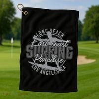 Long Beach Surfing Golf Towel thumb 1