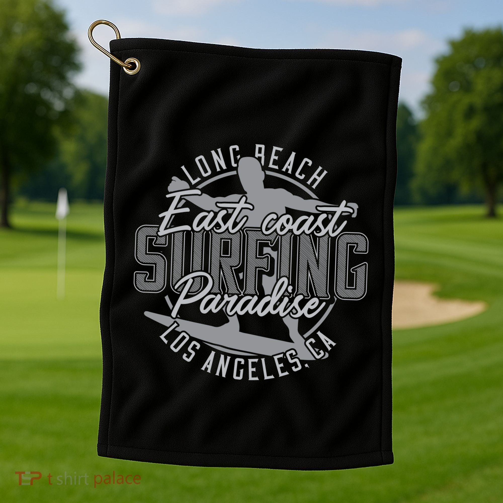 Long Beach Surfing Golf Towel