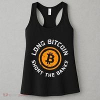 Long Bitcoin Short The Banks Btc Crypto Currency Blockchain Women's Tank Top thumb 3