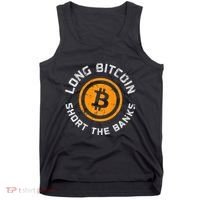 Long Bitcoin Short The Banks Btc Crypto Currency Blockchain Tank Top thumb 0