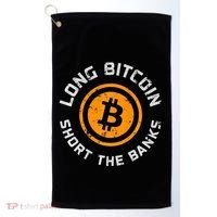 Long Bitcoin Short The Banks Btc Crypto Currency Blockchain Golf Towel thumb 0